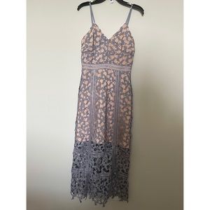 Elliaatt Lilac Lace Crochet Lines Dress, M